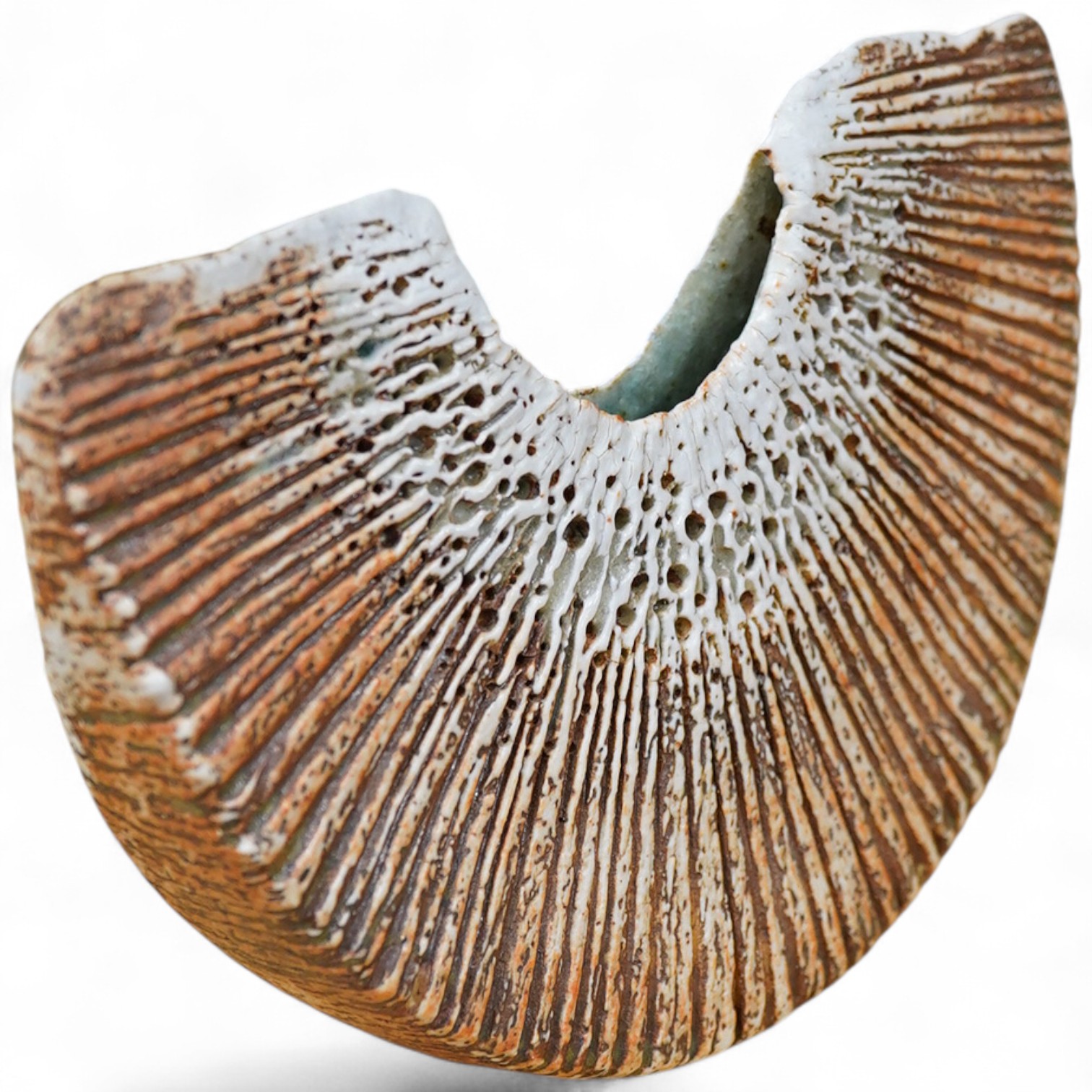 Alan Wallwork (1931-2019), a studio stoneware ‘melon slice’, 18cm wide